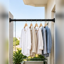 Adjustable Tension Shower Curtain Rod for Bathroom – Stainless Steel No-Drill Telescopic Rod for Flexible Spaces