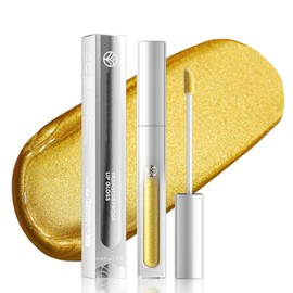 EONFAVE Lippenstift Gold, Glitter Lip Gloss, Diamond Shine Goldener Lippenstift, Shimmer Lipstick für Frauen Mädchen, Langanhaltend Wasserfester, Schimmernde, Non-Sticky, Holographic Glitter(Gold)