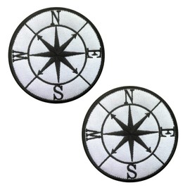 2 x Tactical Compass Embroidered Patch with Closure for Jeans, Jackets, Clothes, Handbags, Hats, Backpack, Uniform, Vest, CS/Outdoor Travel Hook Loop Patch for Children and Adults