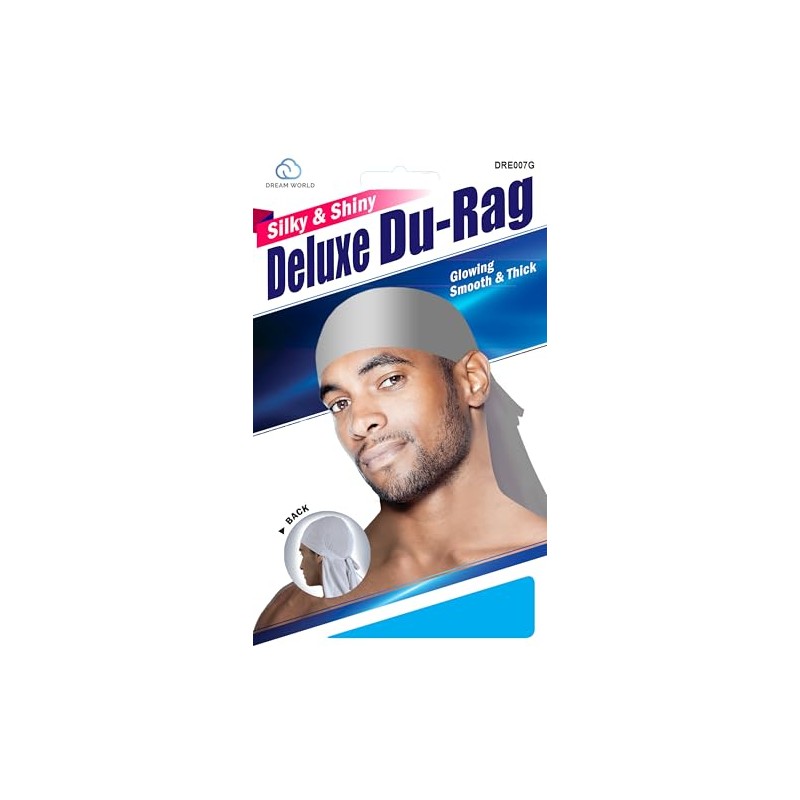 Dream World Silky & Shiny Deluxe Luxury Du-Rag Grey