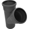 KACZMAREK Grey PP T-piece connector DN 40 x 40/45° with