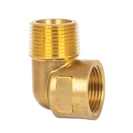 KAINGA 90 Degree Elbow, 3/4" NPT Male × 3/4" NPT Female Brass Pipe Fitting, Street Elbow Adapter for Propane, Oil, Gas, Air Flow Systems, Corrosion Resistant, 1200 PSI Rated, 1 Pack