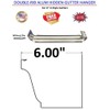 Double Rib (100) 6" Aluminum Hanger No Clip for K-Style