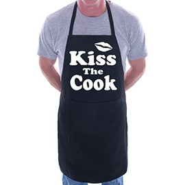 Print4U Kiss The Cook Novelty Cooking Funny Unisex Apron Black