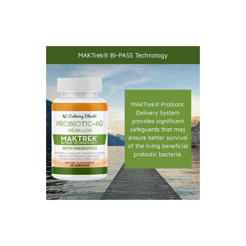 Calming Blends Probiotic, 40 Billion CFU, Bi-Pass Delivery System for