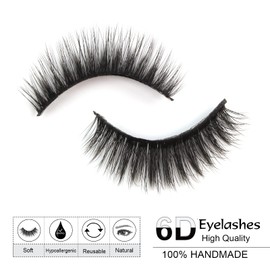 5 Pairs False Eyelashes Set, Natural Look, Artificial 6D Long Fake Lashes, Natural Eyelashes Set, Handmade, Reusable, Volume, Soft, Thick, Fake Make-Up, Cosplay, Eyelashes