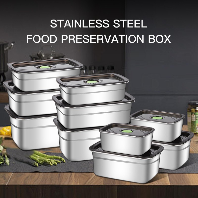 GIUOIDUO 10-Piece Stainless Steel Food Storage Container Set with Airtight