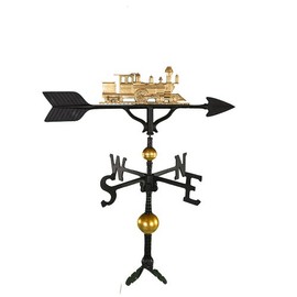 Montague Metal Products 32-Inch Deluxe Weathervane with Gold Train Ornament