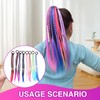 Bettinay 8PCS Coloured Hair Extensions, Braided Rubber Bands Wig Braid