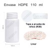 2CLIC.MX 15 Frasco Bote Capsulero Blanco 110 Ml Tapa Blanca