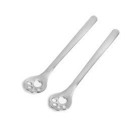 Fox Run Cat and Dog Paw Print Baking Spoons For Cookie Decoration, Set of 2, Stainless Steel