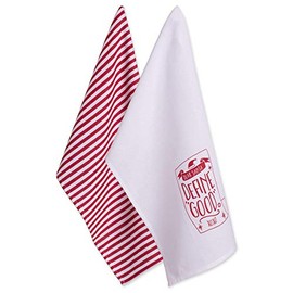 DII 100% Cotton 18x28 Christmas Holiday Dish Towels Set of 2-Dear Santa