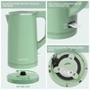 COOKTRON 1.7L Electric Kettle Quiet, Double Wall Hot Water Boiler
