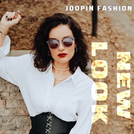 Joopin Retro half frame sunglasses men/women classic polarised sunglasses with UV400 protection. - Retro