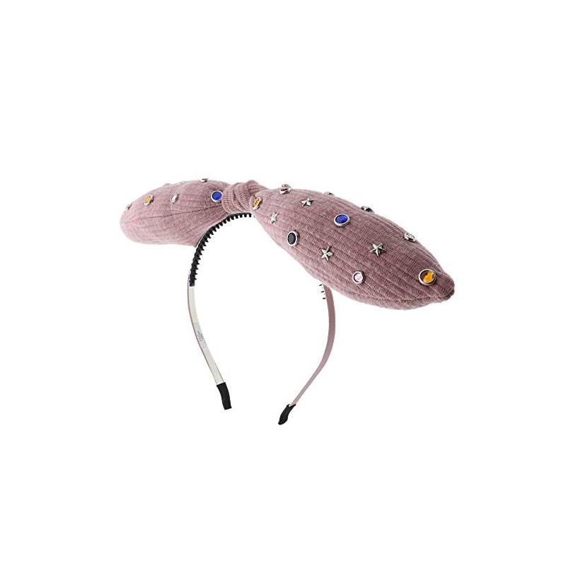 Motique Accessories Girls Cotton Knit Ribbed Puff Bow Headband With