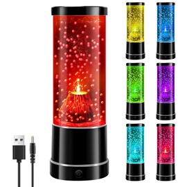 Sensory Volcano Lamp with 7 RGB Colors, Volcano Night Light Science Kit for Kids, USB or Battery Powered Relaxing Table Lamp for Classroom, Home & Office Decor(Kids, Teens, Adults)