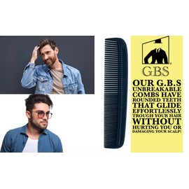 G.B.S (5 Pack) Pocket Comb Black Unbreakable Round Teeth Course Fine Pocket Beard & Mustache Combs for Men's Hair | Sideburns Travel-Friendly Symmetry, Friendly Birthday Gifts