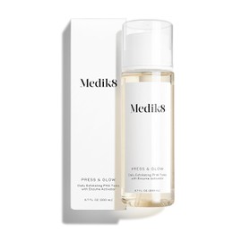 Medik8 Press & Glow Daily Exfoliating Pha Tonic Con Activador De Enzimas - Tóner De Ácido Polihidroxilado - Exfoliante De Limpieza Suave Para Aclarar, Tonificar La Piel Y Enrojecer - Para Piel De Vidr
