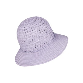 Sterntaler Straw Hat Lilac – Fashionable Hat with Braided Band – Girls' Sun Hat – Children's Headgear – Beach Cap, Mauve, 53