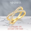 MINDDHA Criss Cross 14K Gold Plated Ring for Women -