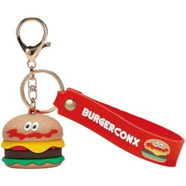 Skater ZRMKH1 Burger Conx Burger Keychain with Rubber Mascot