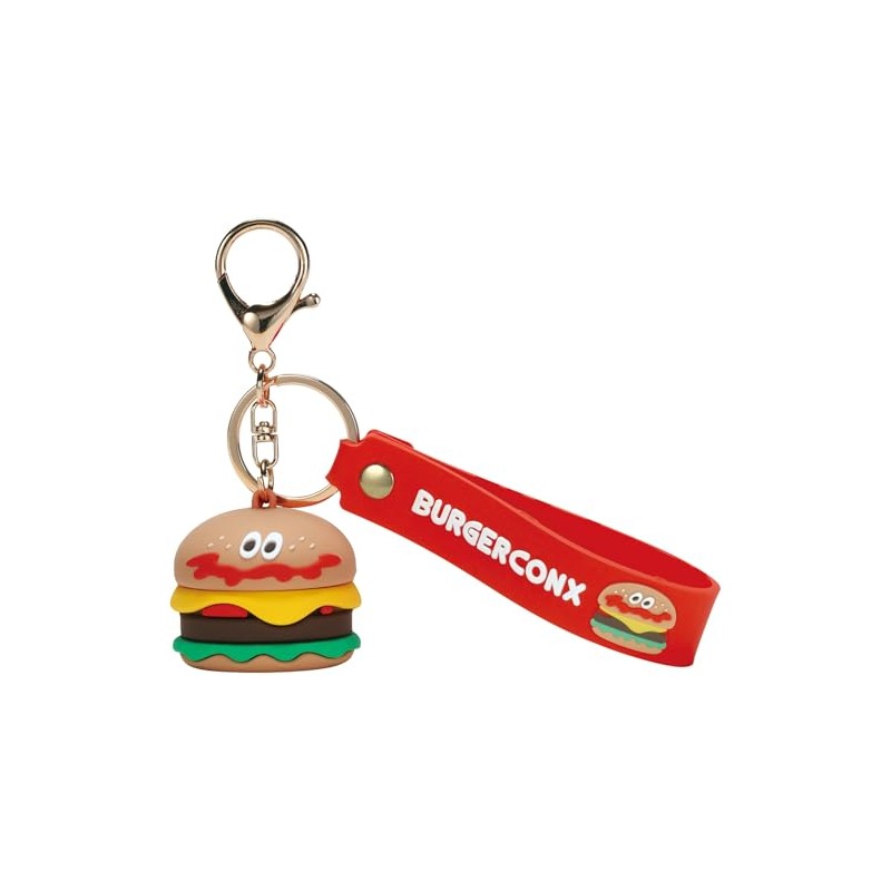 Skater ZRMKH1 Burger Conx Burger Keychain with Rubber Mascot