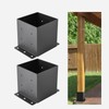 6x6 Post Base,Post Brackets(Inner Size 5.6"x5.6"),Black Powder-Coated Heavy Duty Steel