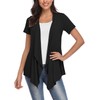 Exchic Women's Open Front Cardigan Irregular Hem Short Sleeve Outfits