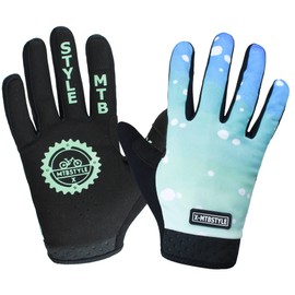 XMTBSTYLE Cycling Gloves for MTB Mountain Bike Road Enduro DH XC Downhill Freeride Touch Screen Enabled Breathable Non-Slip Reinforced (Blue, XL)