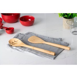 KitchenAid KQG604OHBBE, Bamboo Slotted Spoon, 32.5 cm, Wood