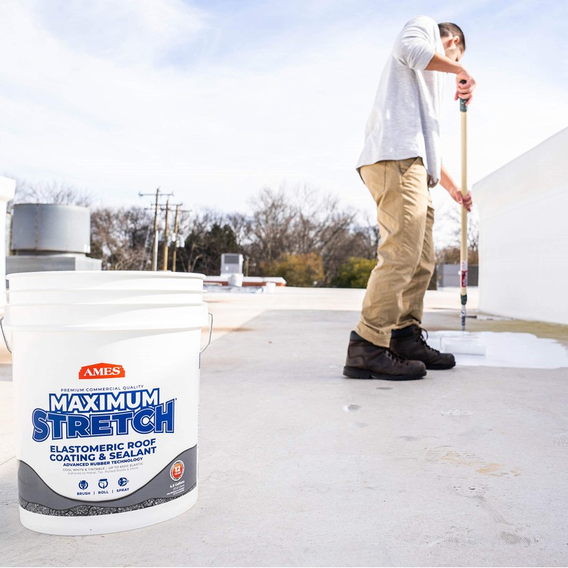 AMES RESEARCH LABORATORIES MSS1 Maximum Stretch Roof Coating, 1 Gallon,