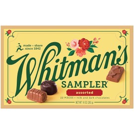 WHITMAN'S SAMPLER Assorted Milk & Dark Chocolate Candy Gift Box, 10 oz.