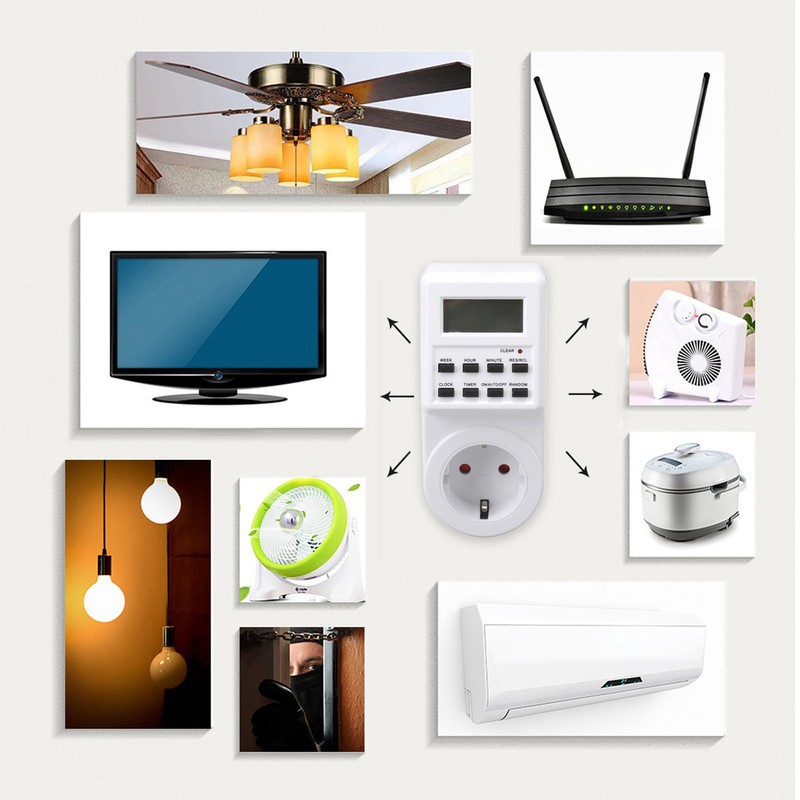 Indoor Mini Outlet Timer Digital Countdown Timer Outlet Indoor Timed