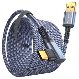 MRGLAS 16 FT Link Cable with 30W Charging for Oculus/Meta Quest 3/2/Pro Accessories and PC/Steam VR, [Gold-Plated & Nylon Braided] 5Gbps High Speed Transfer, USB 3.0 to USB C Cable for VR Headset