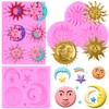 MIYAHOUSE Sun Moon Face Fondant Mold Sun Face Star Silicone