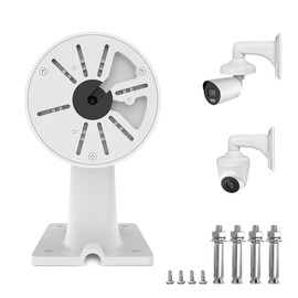 Universal Outdoor/Indoor Wall Mount Bracket for Security Cameras, Metal Junction Box with Cable Management, CCTV Surveillance Camera Holder