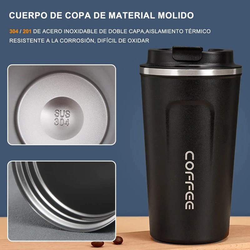 2pzs 510ml Taza De Café Acero Inoxidable Botella Termo Vacío