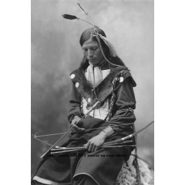 1899 Chief Bone Necklace PHOTO Oglala Lakota Sioux Indian Native American