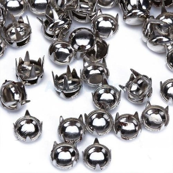AK TRADING CO. Pack of 100pcs 8MM Silver Round Dome Metal Studs Spots Nailheads Fastners
