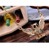 Alilang Women's Golden Tone Shine Crystal Rhinestone Owls Bird Chain