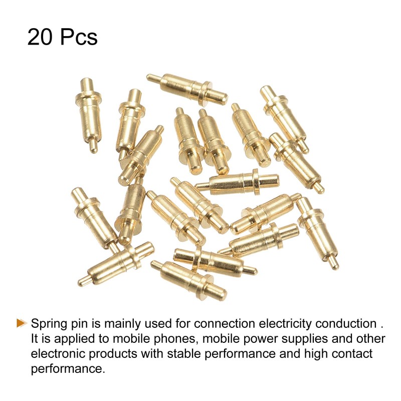 sourcing map Spring Test Probe Pin 20pcs 0.6mm Tip 6mm
