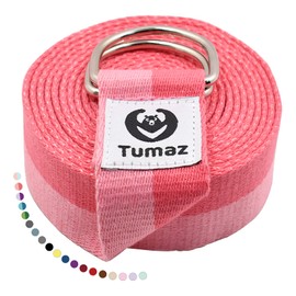 Tumaz Yoga Strap/Stretch Bands [15+ Colors, 6/8/10 Feet Options] with Extra Safe Adjustable D-Ring Buckle, Durable and Comfy Delicate Texture - Best for Daily Stretching, Physical Therapy, Fitness