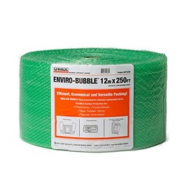U-Haul Enviro-Bubble - Bulk Roll 250' of Small Bubble Padding & Protection for Fragile Decor, Dishes, Glassware, Frames, & More