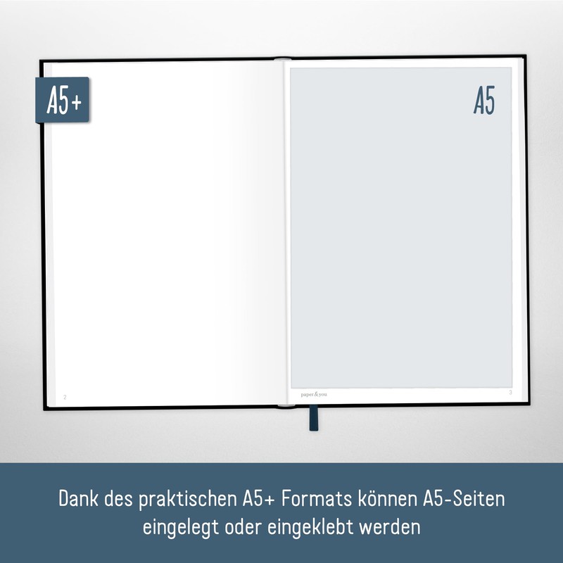 paper&you® Notebook A5+ Blank with Elastic Band [New Adventures] 156