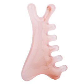 4-in-1 Multifunctional Gua Sha Massage Comb, Durable Resin Scalp Massage Comb, Reusable Gua Sha Tool for Head, Face, Neck & Body (Pink)