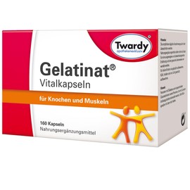Astrid Twardy Gelatinat Vitalkapseln – Mit Kollagenhydrolysat, Calcium und Vitamin D3 zur Unterstützung des Stütz- und Bindegewebes– laktosefrei, glutenfrei, ohne Zuckerzusatz – 160 Kapseln