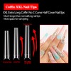 600PCS XXXL Coffin Nail Tips No C Curve, Extra Long