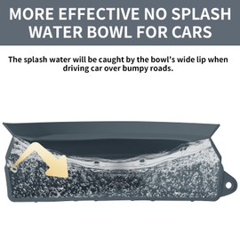 SLSON Dog Bowls Water Bowl for Dogs On the Go Foldable Integrated Travel Bowl Without Plastic Rim Leak-Proof Splash Guard Drinking Bowl for Pet Car Travel and Indoor Outdoor (Dark Grey)