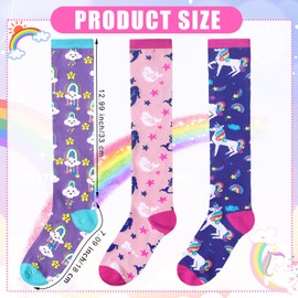 Zoooyawn 6 Pairs Over The Calf Kids Soccer Socks, Football Socks for Youth Boys Girls for Sports Team Athletic