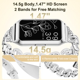 GADIXY Smart Watch,Fitness Tracker Watch 7 Day+ Battery with Heart Rate/Step Counter/Calories/spO2/Sleep Monitor,IP68 Fitness Smart Watches for Women Android&iOS Silver